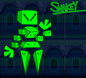 anthro block cube cube_(object) eyes_closed female floating_hands floating_head green_body multi_eye neon_green polygonal_body screencap screencap_background snake_block solo skeletonhearts mario_bros new_super_mario_bros. nintendo snakey_(skeletonhearts) animate_inanimate hi_res
