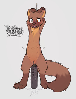 amber_eyes anal anal_masturbation anal_orgasm anal_penetration blush bodily_fluids bound brown_body brush cheek_tuft digitigrade drooling ejaculation electric_toothbrush facial_tuft feet female feral fluffy fluffy_tail genital_fluids genitals hands-free hands_above_head improvised_sex_toy improvised_vibrator looking_pleasured masturbation multi_nipple multiple_orgasms nipples object_in_ass offscreen_character offscreen_dominant orgasm paws penetration raised_arm saliva sex_toy sex_toy_in_ass sex_toy_insertion solo tail text toes toothbrush toothbrush_in_ass tuft vaginal_fluids vibrator vibrator_in_ass vulva slowderpyguy bolly_(slowderpyguy) gulonine mammal marten mustelid musteline pine_marten english_text hi_res