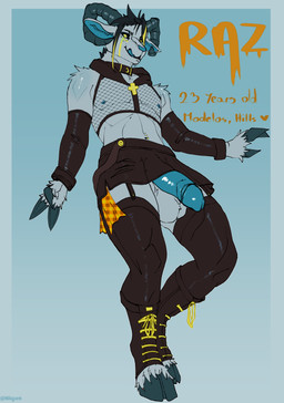 anthro arm_warmers armwear balls big_balls big_penis black_clothing black_hair blue_body blue_fur blue_genitals blue_horn blue_nipples blue_nose blue_penis blue_tongue boots bottomwear brown_clothing clothed clothing cloven_hooves collar crossdressing ear_piercing erection eyewear facial_piercing femboy fingers fishnet_clothing footwear fur garter_straps genitals green_eyes grey_body grey_fur grey_genitals hair hooved_fingers hooves horn humanoid_genitalia humanoid_penis jewelry latex latex_clothing legwear licking licking_lips licking_own_lips lips looking_at_viewer male male_anthro navel navel_piercing nipples partially_clothed penis piercing ring ring_piercing shirt shoes simple_background skirt smile solo stockings straps text thigh_highs tongue tongue_out topwear unguligrade white_body white_fur milajanh bovid caprine goat mammal sheep 2025 absurd_res digital_media_(artwork) english_text hi_res