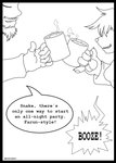 2020 alcohol anthro beverage comic dktorzi duo english_text female feral fur grin hair hi_res human jake_thorndyke jakkai male male/female mammal monochrome rhea_snaketail slightly_damned smile text