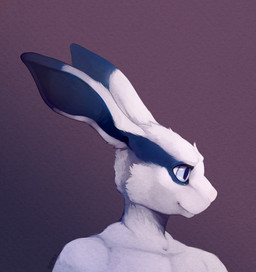 anthro athletic athletic_anthro athletic_male big_ears blue_eyes ears_up fur male nude shadow simple_background solo white_body white_fur herutastic i_think_i_like_you sky_(i_think_i_like_you) lagomorph leporid mammal rabbit 2017 hi_res