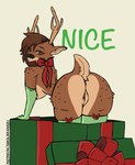 anthro antlers anus ass_slap bedroom_eyes big_breasts big_butt breasts butt butt_slap clothing female female_twerking freckles genitals gift hand_print happy holidays horn latex merry_christmas narrowed_eyes naughty_face pink_pussy presenting presenting_hindquarters pussy scut_tail seductive shaking_butt short_tail slap smile spank_marks spanking tail teasing twerking smolbeanss1 christmas deer humanoid mammal new_world_deer reindeer animated hi_res short_playtime