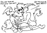 anthro anthro_on_anthro black_and_white bound canid canine david_hopkins dialogue drip_(jack) duo english_text fara_phoenix female fox fully_bound genitals hogtied jack_(webcomic) male mammal monochrome murid murine nintendo nude penis profanity rat rodent sex star_fox tail text
