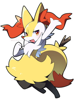 ambiguous_anthro ambiguous_gender anthro big_tail biped blush blush_lines cute_fangs digitigrade dipstick_tail fangs front_view looking_at_viewer markings object_in_tail on_one_leg open_mouth open_smile simple_background smile snout solo standing stick stick_in_tail tail tail_markings teeth three-quarter_view hamidashicat nintendo pokemon braixen canid generation_6_pokemon mammal pokemon_(species) 2026 3:4 cel_shading digital_drawing_(artwork) digital_media_(artwork) full-length_portrait portrait shaded