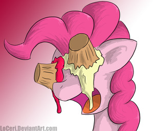 cupcake female food gradient hair pink_hair simple_background solo loceri friendship_is_magic hasbro my_little_pony pinkie_pie_(mlp) earth_pony equid equine horse mammal pony 2011
