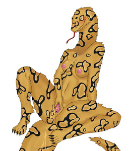 anthro anus bodily_fluids breasts claws female forked_tongue fur genital_fluids genitals peeing smile smirk solo spread_legs spread_vulva spreading tongue urine vulva watersports tishka_069 furred_scalie furred_snake reptile scalie snake hi_res
