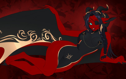 abdominal_tattoo anthro areola biped breasts claws countershade_torso countershading feet female fingers front_view genitals hair horn looking_at_viewer navel nipple_piercing nipples non-mammal_breasts non-mammal_navel non-mammal_nipples nude nude_anthro nude_female piercing simple_background smile solo tail teeth thick_thighs toes vulva wide_hips wings kilbi mythology dragon mythological_creature mythological_scalie scalie 2026 digital_drawing_(artwork) digital_media_(artwork) hi_res