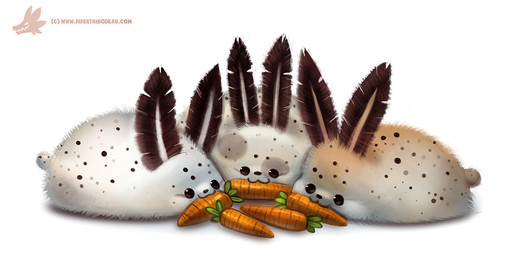 ambiguous_gender beady_eyes black_body black_fur black_rhinophores brown_eyes carrot cotton_tail eating external_gills feral food fur gills group humor plant pun rhinophores simple_background text vegetable visual_pun white_background white_body white_fur piper_thibodeau aquatic aquatic_gastropod dorid_nudibranch gastropod jorunna_parva mollusk nudibranch sea_slug slug digital_media_(artwork) digital_painting_(artwork) painting_(artwork) url