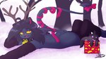 ambiguous_gender anthro arm_warmers armwear clothing dream forest gift kemono leg_warmers legwear plant plushie solo tree ddzi_(zini) zini demon domestic_cat felid feline felis mammal 16:9 hi_res widescreen