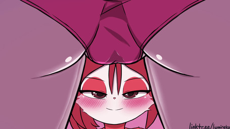 anthro anus biped blush blush_lines bodily_fluids camel_toe clitoris closed_smile clothing cunnilingus cutaway duo eye_markings female female/female fur genital_fluids genitals hair half-closed_eyes humanoid_genitalia humanoid_vulva looking_at_genitalia looking_at_vulva looking_pleasured markings medium_hair mouth_closed narrowed_eyes open_mouth oral red_hair red_markings saliva saliva_on_tongue sex smile undressing vaginal vaginal_fluids vulva white_body white_fur lumineko ambiguous_species 16:9 2026 2d_animation animated hi_res no_sound short_playtime video widescreen