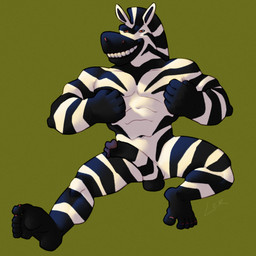 abs anthro black_stripes caricature dark_glans erection feet flexing genitals humanoid_feet long_penis male markings multicolored_body muscular muscular_male pecs penis plantigrade simple_background small_eyes smile soles solo striped_genitalia striped_markings striped_penis stripes ravuer equid equine mammal zebra 1:1 hi_res