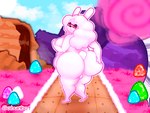 anthro balls candy chocolate chocolate_syrup dessert eyewear food genitals glasses graham_cracker gynomorph intersex looking_at_viewer marshmallow nipples nude solo abunbot lagomorph leporid mammal rabbit digital_media_(artwork) hi_res