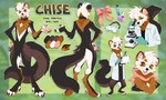 anthro clothed clothing coat female hair lab_coat laboratory_equipment laboratory_glassware microscope nude scientific_instrument scientist solo topwear white_hair jeniak chise_(sailorrooscout) gulonine mammal marten mustelid musteline pine_marten 2021 hi_res model_sheet