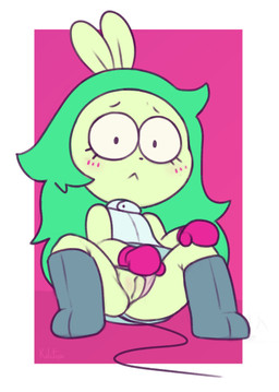 anthro biped blush boots bottomless clothed clothing clothing_aside female footwear fur genitals gloves green_body green_fur green_hair hair handwear line_tail long_hair looking_at_viewer panties panties_aside presenting presenting_vulva shoes simple_background sitting solo spread_legs spreading tail thin_tail underwear underwear_aside vulva young kekitopu cartoon_network ok_k.o.!_let's_be_heroes fink_(ok_k.o.!_lbh) mammal mouse murid murine rodent 2019 digital_media_(artwork) hi_res