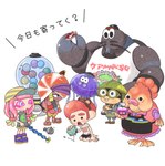 afro ambiguous_gender anthro bag broke brown_body coin female group handbag male orange_body text wallet omuomunya nintendo splatoon gnarly_eddy_(splatoon) harmony_(splatoon) marigold_(splatoon) mr._coco_(splatoon) sheldon_(splatoon) animal_humanoid anthozoan anthozoan_humanoid arthropod cephalopod clownfish cnidarian cnidarian_humanoid coconut_crab crab crustacean cyprinid cypriniform decapoda fish goldfish hermit_crab humanoid malacostracan marine marine_humanoid mollusk octarian octoling pomacentrid sea_anemone_humanoid hi_res japanese_text translation_request