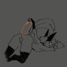 abdominal_bulge anal anal_masturbation anal_penetration anal_tugging animal_genitalia animal_vulva animated_gif anthro anthro_penetrated arm_tuft black_clothing black_collar black_gloves black_handwear black_legwear black_nose black_stockings canine_genitalia canine_vulva cheek_tuft clothing collar dildo dildo_in_ass dildo_insertion ear_piercing elbow_tuft facial_tuft female female_penetrated flaccid fluffy fluffy_tail fur genitals gloves grey_body grey_fur handwear large_penetration legwear looking_back lying lying_on_breasts masturbation object_in_ass orifice_tugging penetration penis piercing raised_hips red_sclera sex_toy sex_toy_in_ass sex_toy_insertion solo stockings tail toying_self tuft vagina_stretched_by_anal vulva white_eyes x-ray_view udontseeme2403 hellaverse helluva_boss loona_(helluva_boss) canid canid_demon canine demon humanoid mammal 1:1 animated loop short_playtime