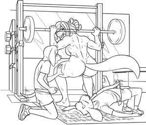 age_difference anthro anus barbell barbell_squats big_breasts black_line_art bodily_fluids bottomwear breasts butt clothed clothing crouching cum cumshot ejaculation exercise exercise_clothing exercise_mat exposure_variation eyes_closed female footwear genital_fluids genitals group group_masturbation gym hair half-closed_eyes holding_penis larger_female looking_at_butt looking_back looking_pleasured male male/female masturbation mature_female motion_lines muscular muscular_female narrowed_eyes nude older_female orgasm penis public public_masturbation public_nudity sharp_teeth shirt shoes short_hair shorts size_difference smaller_male smile sneakers squat_rack squats sweat t-shirt tail tail_motion tailwag teeth topwear vulva weightlifting weights workout young younger_male redout nickelodeon t.u.f.f._puppy bobby_beagle counting_cougar craig_capri fan_character beagle bovid canid canine canis caprine cougar domestic_dog felid feline goat hunting_dog mammal scent_hound 2022 digital_drawing_(artwork) digital_media_(artwork) full-length_portrait hi_res line_art monochrome portrait