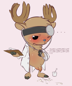 after_orgasm anthro antlers balls biped blush bodily_fluids bottomless clipboard clothed clothing coat collection_cup cum cum_on_ground doctor dual_holding ellipsis flaccid foreskin front_view genital_fluids genitals head_mirror heartbeat holding_clipboard holding_object holding_stethoscope horn humanoid_genitalia humanoid_penis lab_coat listening_to_chest male medical_instrument onomatopoeia open_clothing open_shirt open_topwear penis repeated_text science scientific_instrument shirt solo sound_effects standing stethoscope text topwear unretracted_foreskin wince hollonut one_piece tony_tony_chopper deer mammal new_world_deer reindeer digital_media_(artwork)