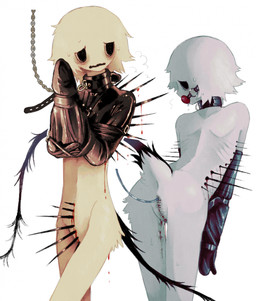 ambiguous_gender ambiguous_humanoid andromorph andromorph_humanoid anus armbinder ball_gag bdsm binder_(restraint) black_eyes black_tail blood bodily_fluids bondage bondage_gear bound breath catheter chain chain_leash clothed clothed_ambiguous clothed_humanoid clothing drooling fur gag gagged gagged_drooling genital_mutilation genital_torture gore grey_body grey_fur intersex intersex_humanoid latex latex_straitjacket leaning leaning_forward leash looking_aside medical_instrument multiple_angles mutilation nervous nervous_sweat null open_mouth partially_clothed_ambiguous partially_clothed_humanoid restraints saliva scientific_instrument simple_background skinny_ambiguous skinny_humanoid solo spikes straitjacket surgical_suture sweat tail tan_body tan_fur wavy_mouth white_background jejejunum mumble_(jejejunum) demon demon_humanoid humanoid tailed_humanoid 2026 digital_drawing_(artwork) digital_media_(artwork) english_description firealpaca_(artwork) hi_res portrait three-quarter_portrait