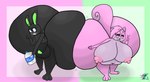 anthro ass_to_ass balls big_balls big_breasts big_butt big_penis bite biting_lip black_body black_fur blush breasts butt duo eyewear female fur genitals glasses huge_balls huge_breasts huge_butt huge_penis hyper hyper_breasts hyper_butt male male/female milk_carton nude obese obese_female overweight overweight_female penis pink_body pink_fur smile gaminggranny reathe_(character) susie_(reathe) lagomorph leporid mammal rabbit rodent sciurid tree_squirrel 2024 hi_res