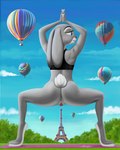 aircraft anthro anus balloon bottomless bottomless_anthro bottomless_female bra butt casual_exposure clothed clothing eiffel_tower exhibitionism female forced_perspective genitals hot_air_balloon inflatable meditation outside public public_exposure pussy scut_tail short_tail sport sports_bra tail tower underwear vehicle yoga alnder disney zootopia judy_hopps lagomorph leporid mammal rabbit 2023 hi_res