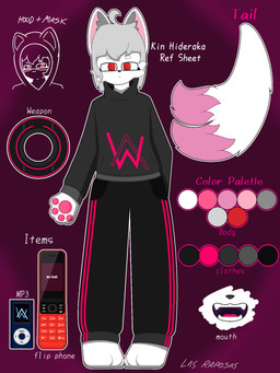 ambiguous_gender anthro biped front_view solo standing text las_raposas canid canine canis mammal wolf 3:4 english_text hi_res model_sheet tagme female_(lore)