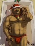 2013 anthro bell biceps blush bovine bow bulge cattle christmas christmas_hat chubby doorway facial_piercing hat holidays horn male mammal mistletoe musclegut muscles nipples nose_piercing nose_ring pecs piercing ribbons rov santa_hat solo speedo swimsuit topless underwear
Rating: Questionable
Score: 15
User: beartraps
Date: December 08, 2013