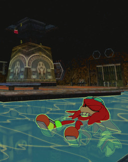 aquatic_mine eyes_closed eyewear fur male red_body red_fur ring ring_(sonic) screencap screencap_background sunglasses swimming water the-n4cer sega sonic_adventure sonic_the_hedgehog_(series) knuckles_the_echidna echidna mammal monotreme animated