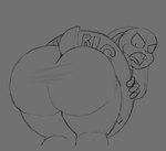 angry anthro big_butt buckteeth butt butt_focus dessert doughnut female food looking_back pastry scut_tail short_tail solo stuck tail teeth text thick_thighs wide_hips mechspazer disney judy_stuck_in_donut_redraw zootopia judy_hopps european_rabbit lagomorph leporid mammal oryctolagus rabbit 2024 absurd_res english_text hi_res monochrome sketch