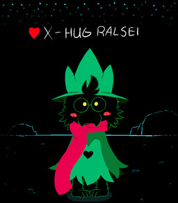 anthro blush clothed clothing eyewear fur glasses heart_symbol looking_at_viewer male solo standing text darnok69 deltarune undertale_(series) ralsei bovid caprine darkner goat mammal 2018 english_text