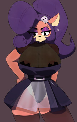 alternative_fashion anthro areola big_areola big_breasts big_nipples breasts clothed clothing eyeshadow female goth hair huge_areola huge_breasts huge_nipples long_hair looking_at_viewer makeup nipples pasties ponytail purple_hair simple_background solo lawgx activision crash_bandicoot_(series) coco_bandicoot bandicoot mammal marsupial 2025 absurd_res hi_res