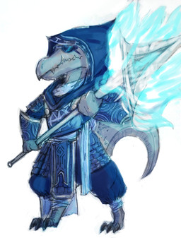 armor blue_fire clothing colored_fire eyewear fire grey_body grey_scales hood male melee_weapon polearm scales solo spear sunglasses weapon vono dungeons_and_dragons hasbro paizo pathfinder wizards_of_the_coast kobold lizard reptile scalie hi_res