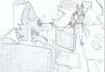 anthro barazoku break_room clothed clothing dialogue duo fangs fur happy holding_object humor male multicolored_body multicolored_fur muscular muscular_anthro muscular_male parody perspective pillar scared scared_face shocked surprise surprised_expression tail tail_motion teeth text pinumontbalou epic_games fortnite nickelodeon the_fairly_oddparents fennix_(fortnite) volpez_(fortnite) arctic_fox canid canine canis fox mammal red_fox true_fox absurd_res english_text hi_res meme