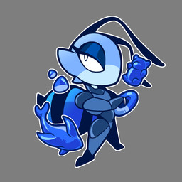 antennae_(anatomy) anthro black_bodysuit black_clothing black_latex black_skinsuit blue_body bodysuit candy chibi clothed clothed_anthro clothed_female clothing dessert female food gummy_(food) gummy_bear_(food) latex latex_bodysuit latex_clothing latex_skinsuit skinsuit solo tight_clothing rem_phase n-2_rem arthropod bee hymenopteran insect 1:1 2025 hi_res