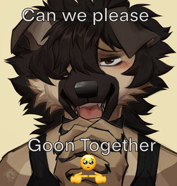 anthro black_hair cheek_tuft clasped_hands clothing emoji facial_tuft fangs female floppy_ears hair hair_over_eye looking_at_viewer open_mouth shirt short_hair solo tank_top teeth text tongue topwear tuft excaliburwolf mya_(excaliburwolf) puppygirl_(excaliburwolf) canid canine canis domestic_dog german_shepherd herding_dog mammal pastoral_dog bust_portrait english_text hi_res portrait reaction_image