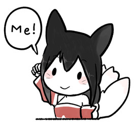 black_hair blush chibi dialogue facial_markings female hair head_markings markings multi_tail raised_arm simple_background smile solo tail text white_background hamze league_of_legends riot_games tencent ahri_(lol) animal_humanoid canid canid_humanoid canine canine_humanoid fox_humanoid humanoid mammal mammal_humanoid 2015 english_text low_res
