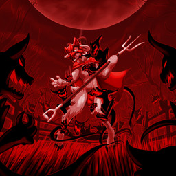 2_horns 4_fingers 5_fingers ambiguous_gender anthro anthro_focus arm_grab being_watched black_claws bone bone_mask bulge cape claws clothing corruption curled_horn fence finger_claws fingers glowing glowing_eyes glowing_mouth gore group holding_object hooves horn licking looking_at_another low-angle_view male male_focus mask moon open_mouth outside pitchfork raised_arms red_cape red_claws red_clothing red_eyes red_moon red_underwear sharp_teeth skeleton skull skull_mask smile solo_focus teeth tongue tongue_out tools transformation underwear bassybefuddle conditional_dnp bovid caprine goat mammal monster shadow_creature 1:1 2021 absurd_res hi_res