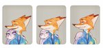 anthro clothed clothing duo fur grey_body grey_fur open_mouth open_smile orange_body orange_fur police police_uniform shirt smile topwear uniform strawberry628_(artist) disney zootopia judy_hopps nick_wilde canid canine fox lagomorph leporid mammal rabbit red_fox true_fox 2020 comic hi_res painting_(artwork) traditional_media_(artwork) watercolor_(artwork)