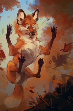 ambiguous_gender black_nose day detailed_background feral fur jjeniacsolo orange_body orange_fur outside sky smile solo white_body white_fur jeniak canid canine fox mammal 2015 2016 digital_media_(artwork)