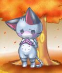 anthro biped blush bottomless clothed clothing clothing_pull featureless_feet featureless_hands feet female flashing fur genitals nipples outside partially_clothed plant pussy shirt shirt_pull solo standing striped_body striped_fur stripes topwear topwear_pull tree box_xod animal_crossing nintendo lolly_(animal_crossing) domestic_cat felid feline felis mackerel_tabby mammal tabby_cat