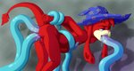 anal anthro clothing entangled female hat headgear headwear neomorph_(neopets) oral sex tentacle_sex tentacles vaginal zenu neopets kayla_(neopets) mammal marsupial neopet_(species) zafara_(neopets)