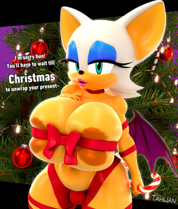 anthro areola areola_slip big_breasts breast_squish breasts female green_eyes hair holidays huge_breasts looking_at_viewer mostly_nude solo squish text white_hair wings tahlian christmas sega sonic_the_hedgehog_(series) rouge_the_bat bat mammal 3d_(artwork) absurd_res digital_media_(artwork) english_text hi_res