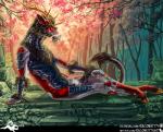 animal_genitalia anthro balls forest genitals hooves japanese male mystical nude plant sheath solo text tree salonkitty asian_mythology chinese_mythology east_asian_mythology mythology dragon kirin mythological_creature mythological_scalie scalie url