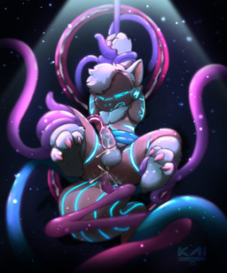 anal anal_penetration blue_body blue_fur bodily_fluids claws cum cum_in_tentacles feet fur genital_fluids genitals humanoid_genitalia humanoid_penis machine male penetration penile penis penis_milking restrained restrained_by_tentacles sex solo tentacle_in_ass tentacle_milking tentacle_penetration tentacle_sex tentacles tentacles_on_male toe_claws kai_oshima unitthk protogen absurd_res hi_res
