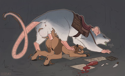 anal anal_penetration animal_genitalia animal_penis anthro anthro_on_feral anthro_penetrated anus balls bestiality bodily_fluids butt duo erection feral feral_penetrating feral_penetrating_anthro genital_fluids genitals horn interspecies larger_feral larger_male male masturbation penetration penis sex size_difference smaller_anthro smaller_male smaller_penetrated text eeeevio glace_(glaceiscoffee) intet bovid caprine demon goat mammal murid murine rat rodent digital_drawing_(artwork) digital_media_(artwork) english_text hi_res