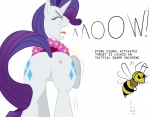 2013 arthropod bee bee_sting blue_eyes bsting butt cutie_mark english_text equid equine female feral friendship_is_magic fur hair hasbro hi_res horn hymenopteran insect mammal my_little_pony mythological_creature mythological_equine mythology open_mouth purple_hair rarity_(mlp) reddened_butt solo text unicorn white_body white_fur