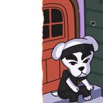 accessory album album_redraw anthro black_nose bottomwear clothed clothing cursor door fur headband male music pants parody shirt sitting solo t-shirt topwear white_body absolutelykozi animal_crossing jpegmafia k.k._slider_album_redraw nintendo k.k._slider canid canine mammal 1:1 2020 album_cover cover digital_drawing_(artwork) digital_media_(artwork) meme