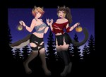 brown_body brown_fur brown_hair clothing duo female fur hair holidays implied_transformation looking_at_viewer navel night open_mouth outside short_hair smile star torn_clothing whiskers ryokoneko halloween animal_humanoid canid canid_humanoid canine canine_humanoid cat_humanoid dog_humanoid felid felid_humanoid feline feline_humanoid humanoid mammal mammal_humanoid 2021 absurd_res alpha_channel hi_res