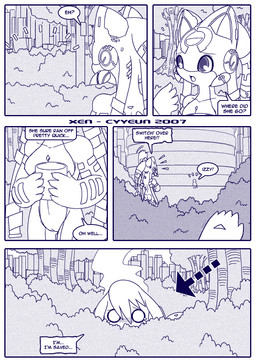 :o anthro border breasts building camel_toe city cityscape detailed_background dialogue directional_arrow duo eyes_closed facial_markings female female_anthro first_person_view forehead_markings genitals hair head_markings huge_ears kemono looking_at_another machine markings nipples open_mouth open_smile outside plant shrub shy smile smoke solo speech_bubble standing talking_to_another text tree vulva white_border cyyeun xen_(series) fio_(xen) izzy_(xen) switch_(xen) lagomorph leporid mammal rabbit robot robot_anthro 2007 blue_and_white blue_monochrome comic dated english_text monochrome