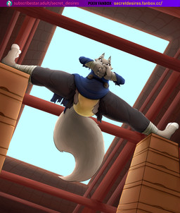 anthro bodily_fluids clothed clothing diaper diaper_fetish female flexible genital_fluids looking_at_viewer solo splits spread_legs spreading text torn_clothing unclean_diaper urine used_diaper using_diaper wearing_diaper wet_diaper wetting wetting_diaper secret_desires dreamworks fanbox kung_fu_panda subscribestar zhen_(kung_fu_panda) canid canine fox mammal hi_res url